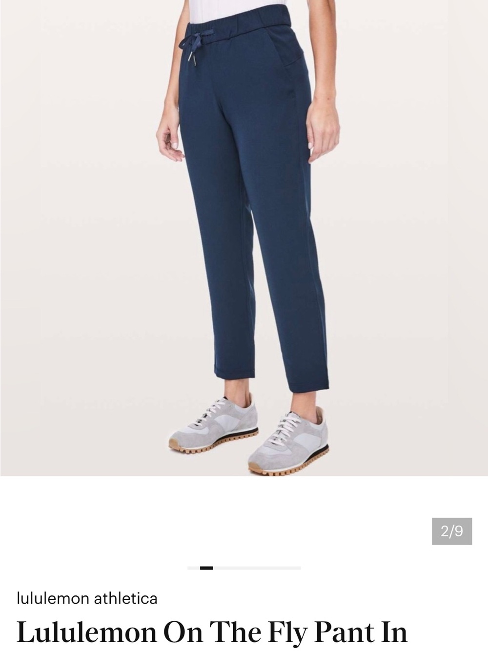 lululemon athletica Navy On The Fly Drawstring Pants, size 4